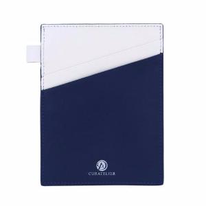 Curatelier Bon Voyage Top Grain Cowhide Leather Travel Organiser Passport Holder in Navy Blue (Front View)