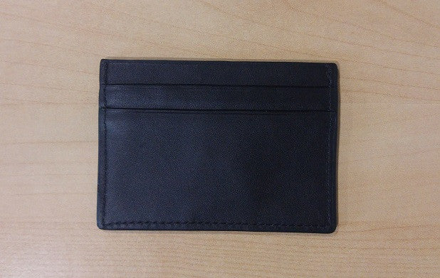 Back view of Curatelier self-manufactured collection of handmade genuine leather cardholder wallet with two back slots.