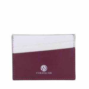 Front view of Curatelier self-manufactured collection of handmade genuine leather cardholder wallet with two slanted front slots.