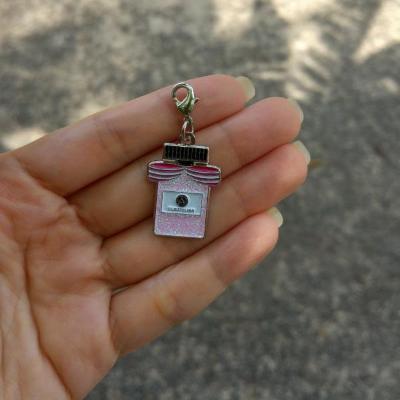 Curatelier "Sweet Fragrance" Perfume Bottle Silver Plating Soft Enamel Pendant Charm