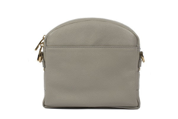 Velvet By Fridays On Curatelier Kate Genuine Calf Leather Ladies' Shoulder Bag in Grey (Back View Without Strap)