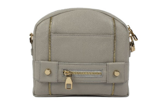 Velvet By Fridays On Curatelier Kate Genuine Calf Leather Ladies' Shoulder Bag in Grey (Front View Without Strap)