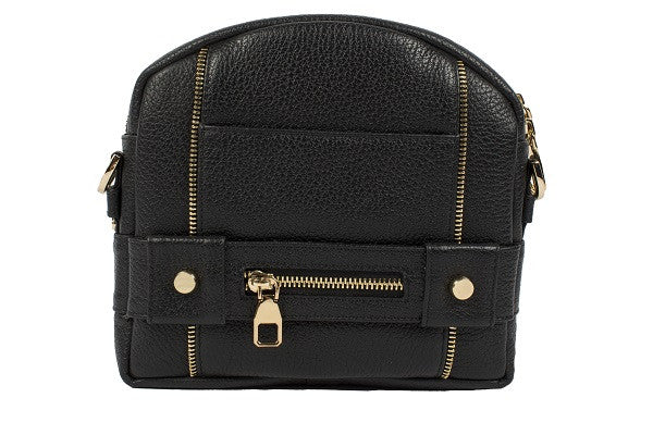 Velvet By Fridays On Curatelier Kate Genuine Calf Leather Ladies' Shoulder Bag in Black (Front View Without Strap)