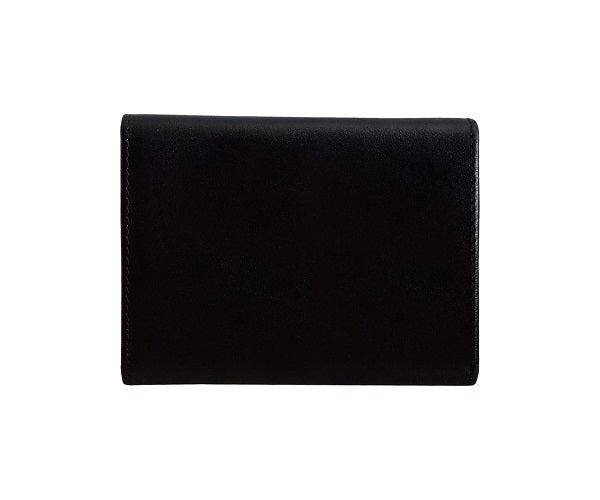 Curatelier Taylor Duo Texture Business Card Case in Black Saffiano and Smooth Calf Leathers