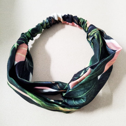 Curatelier Penelope Tropical Island Headband in Green