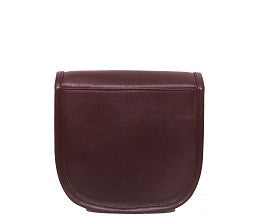 Velle Cresecendo Mini Saddle Crossbody Genuine Cow Leather Bag in Maroon (Back View)